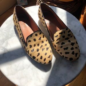 Madewell flats calf hair leopard print